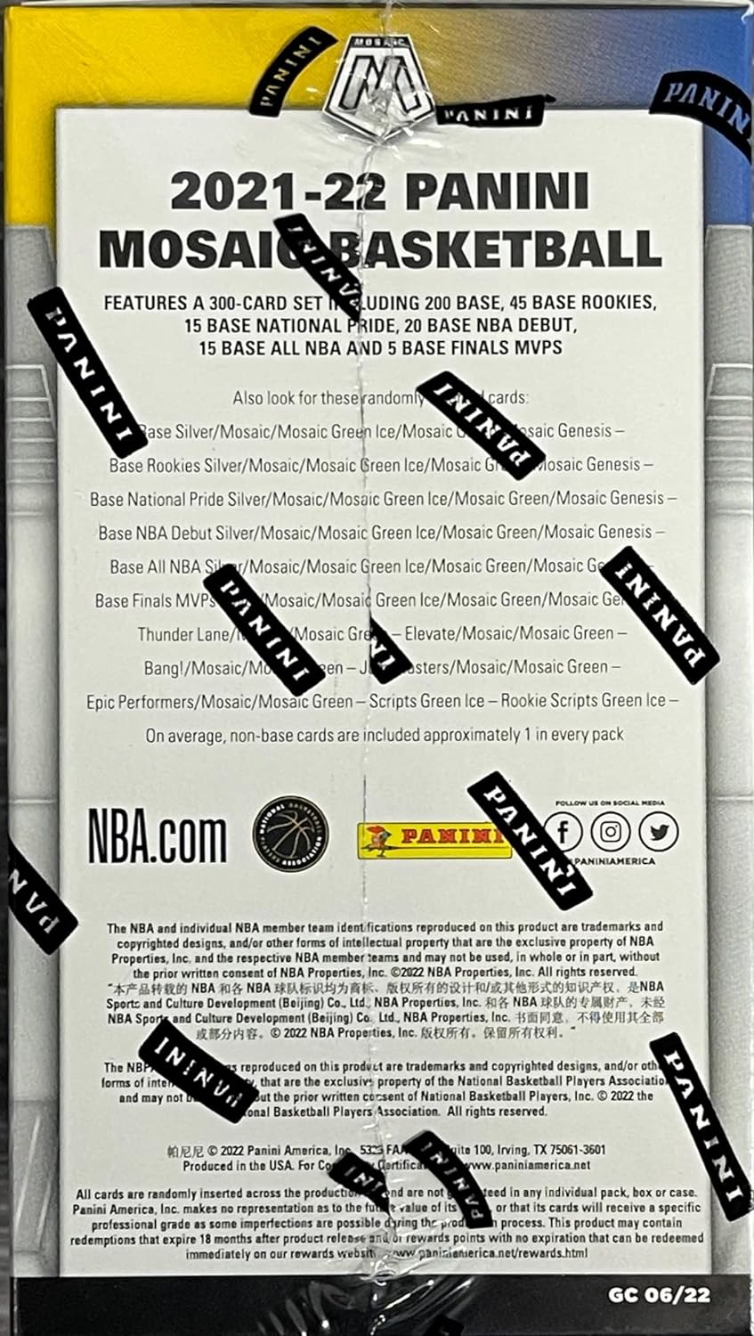 2021 - 22 Panini Mosaic Basketball Exclusive Blaster Box - GamesLand Canada