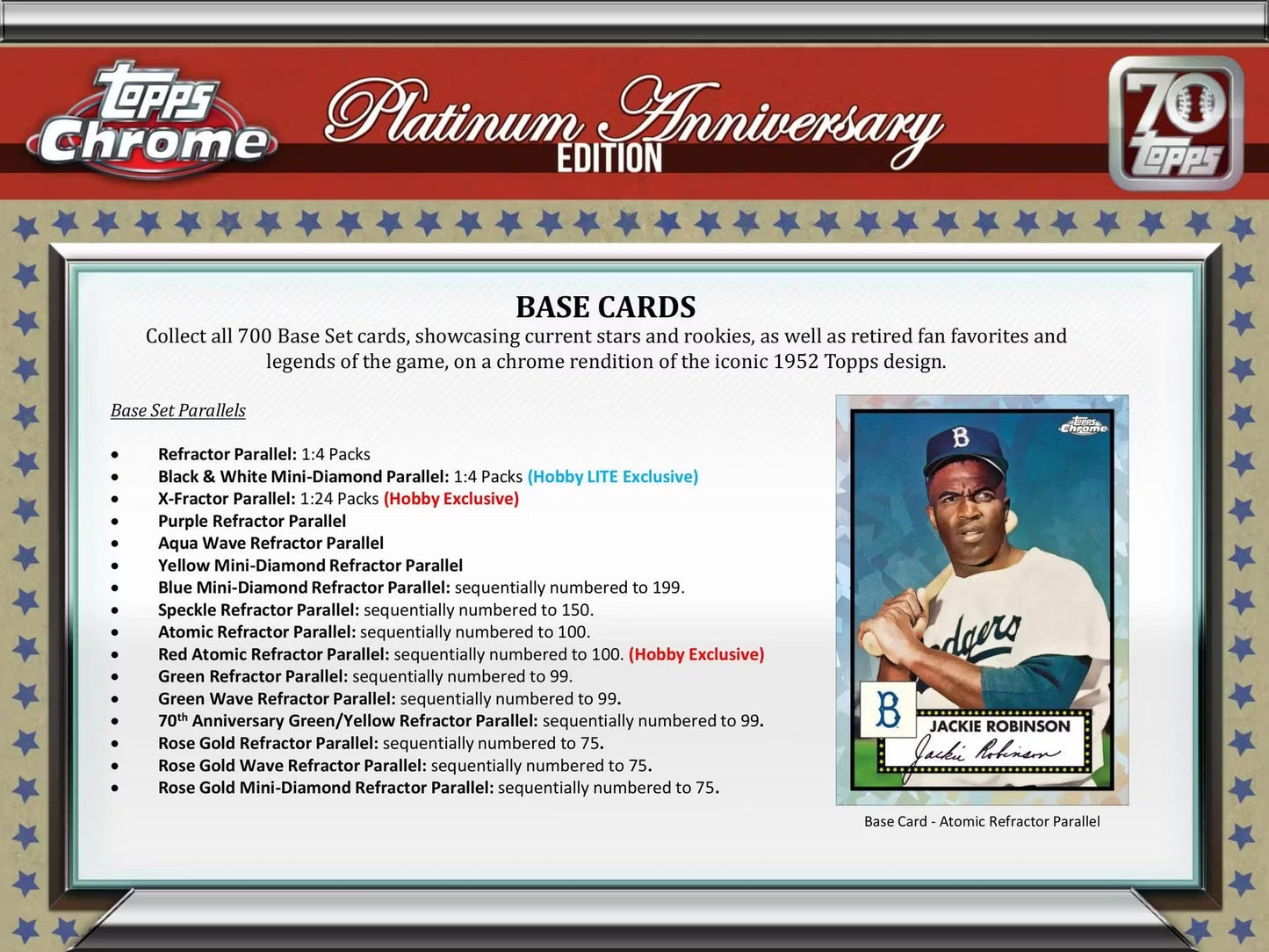 2021 TOPPS CHROME PLATINUM ANNIVERSARY EDITION BASEBALL HOBBY BOX LITE - GamesLand Canada