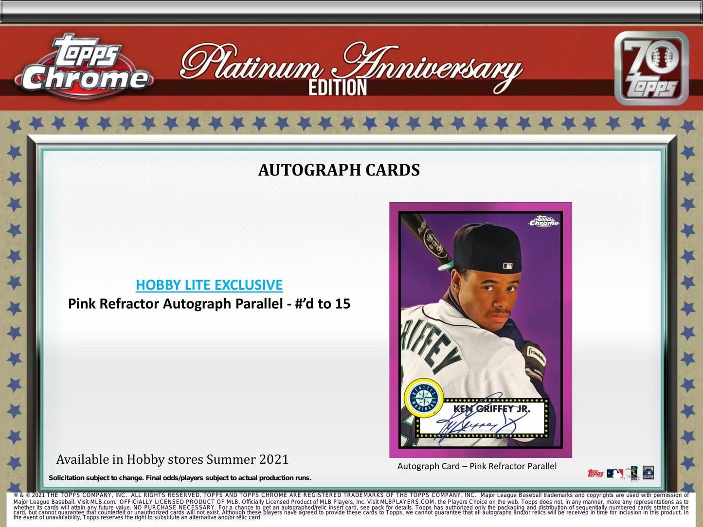 2021 TOPPS CHROME PLATINUM ANNIVERSARY EDITION BASEBALL HOBBY BOX LITE - GamesLand Canada