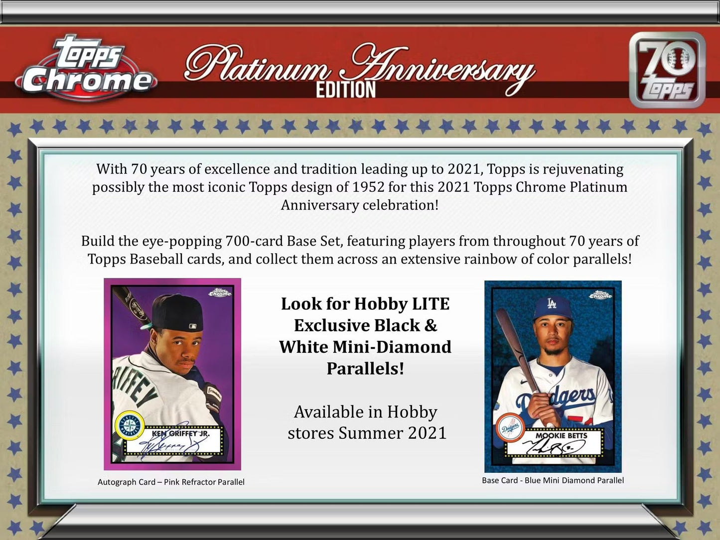 2021 TOPPS CHROME PLATINUM ANNIVERSARY EDITION BASEBALL HOBBY BOX LITE - GamesLand Canada
