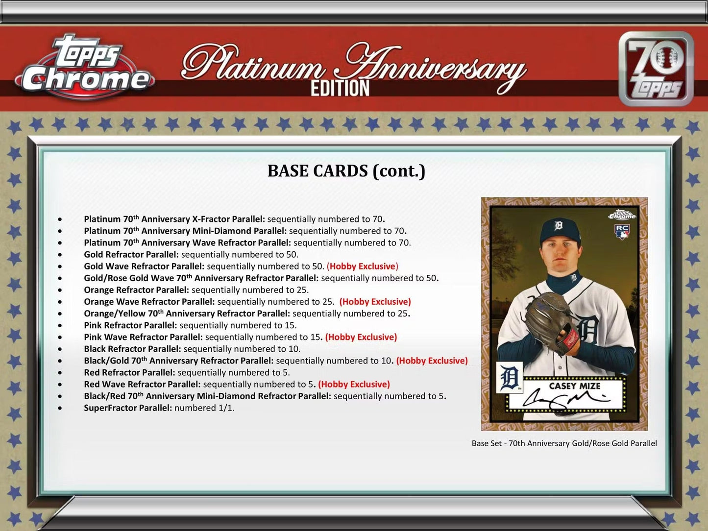 2021 TOPPS CHROME PLATINUM ANNIVERSARY EDITION BASEBALL HOBBY BOX LITE - GamesLand Canada