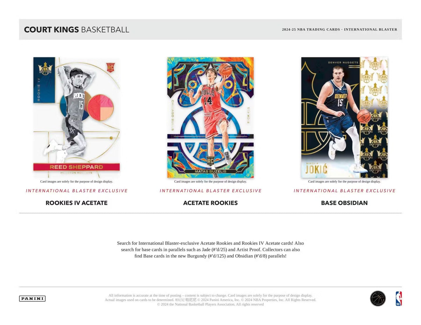 2024 - 25 Panini Court Kings Basketball International Blaster Box - GamesLand Canada