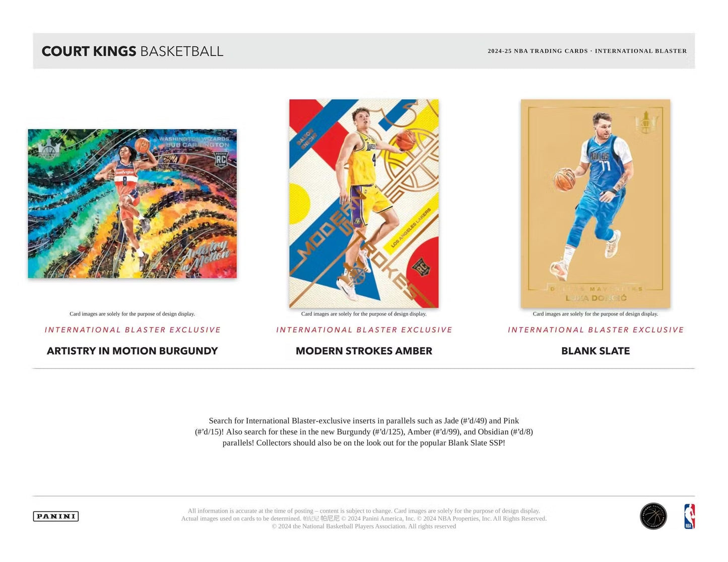 2024 - 25 Panini Court Kings Basketball International Blaster Box - GamesLand Canada