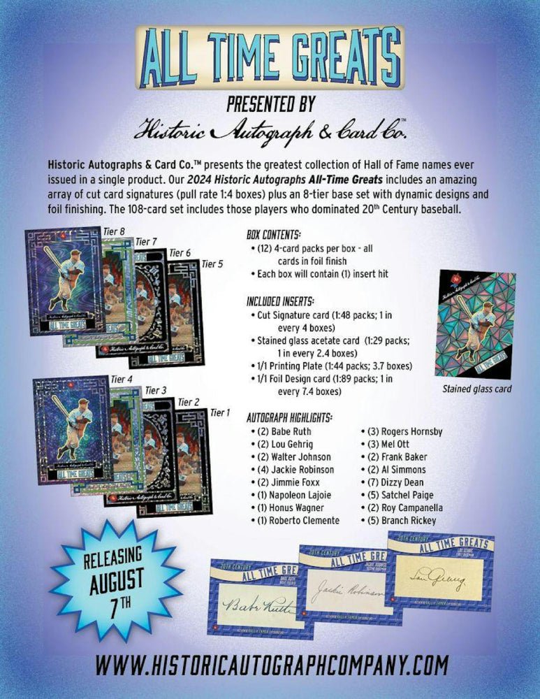 2024 HISTORIC AUTOGRAPHS ALL TIME GREATS BASEBALL - GamesLand Canada