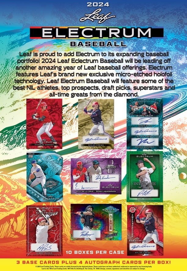 2024 LEAF ELECTRUM BASEBALL HOBBY BOX - GamesLand Canada