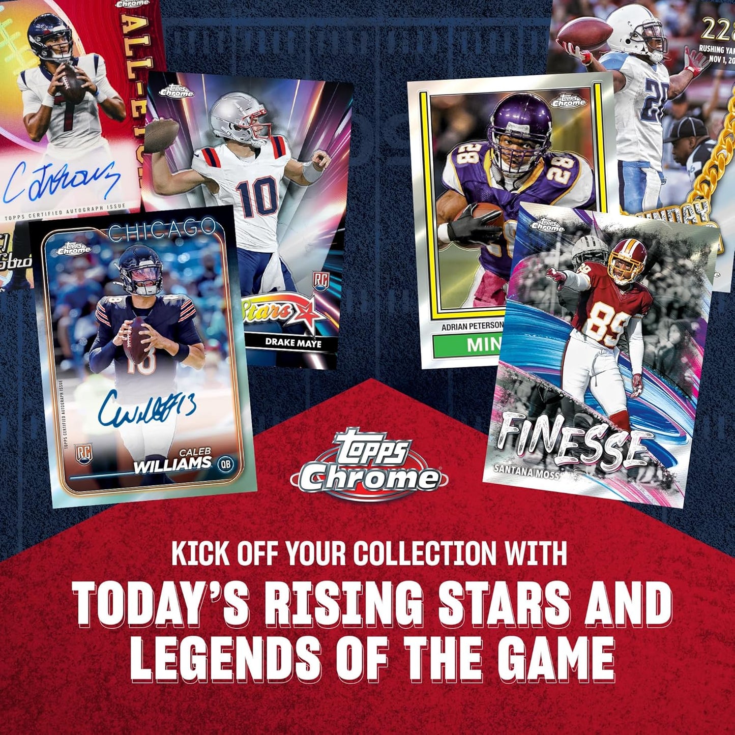 2024 Topps Chrome Football 7 - Pack Blaster Box - GamesLand Canada