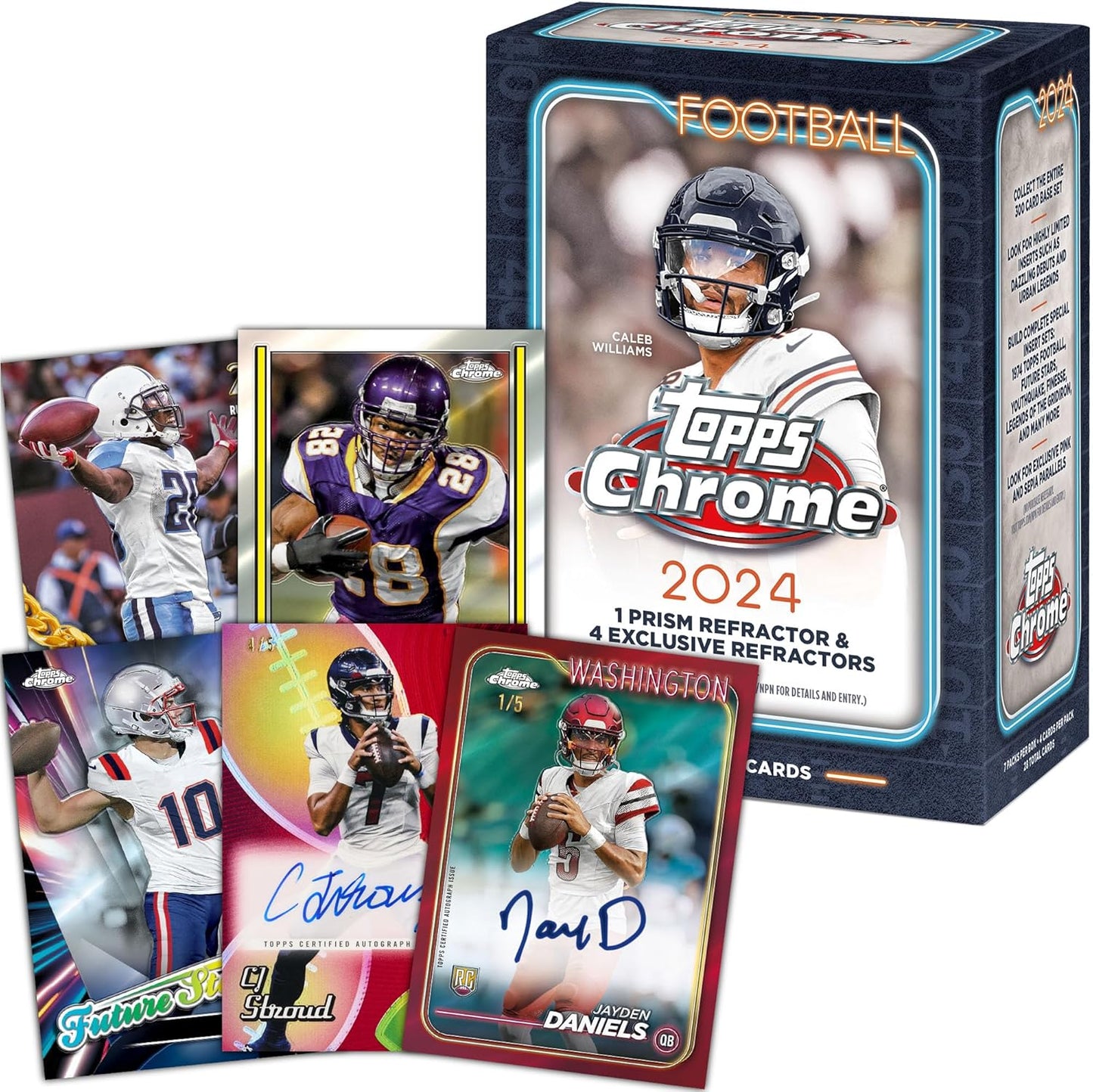 2024 Topps Chrome Football 7 - Pack Blaster Box - GamesLand Canada