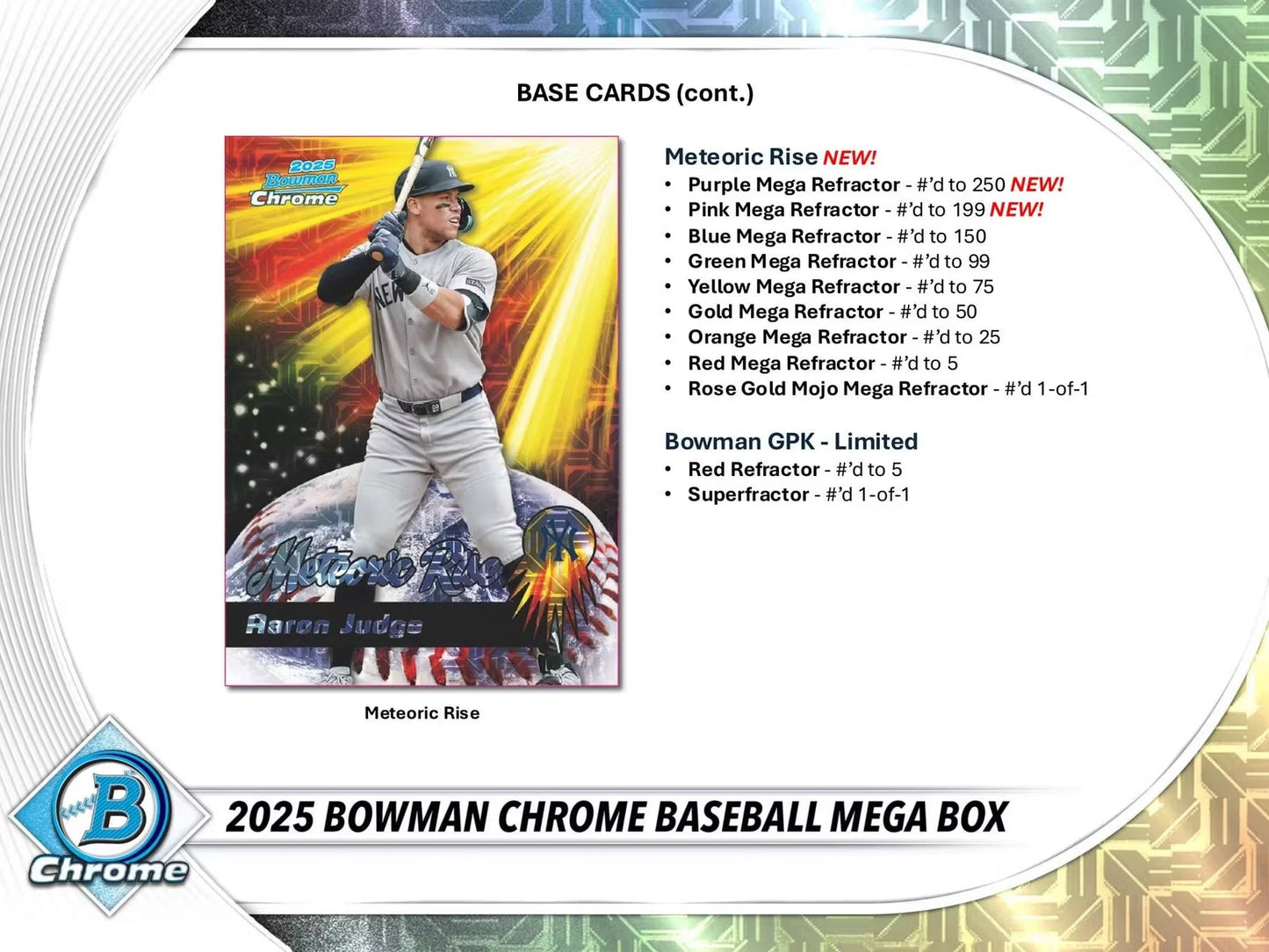 2025 Bowman Chrome Baseball Mega Box - GamesLand Canada