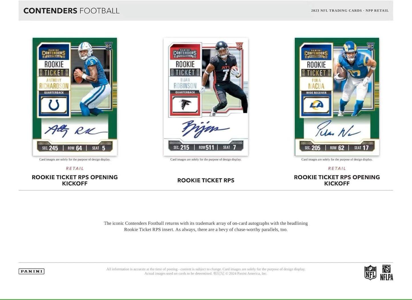 2023 Panini Contenders Football 5-Pack Blaster Box