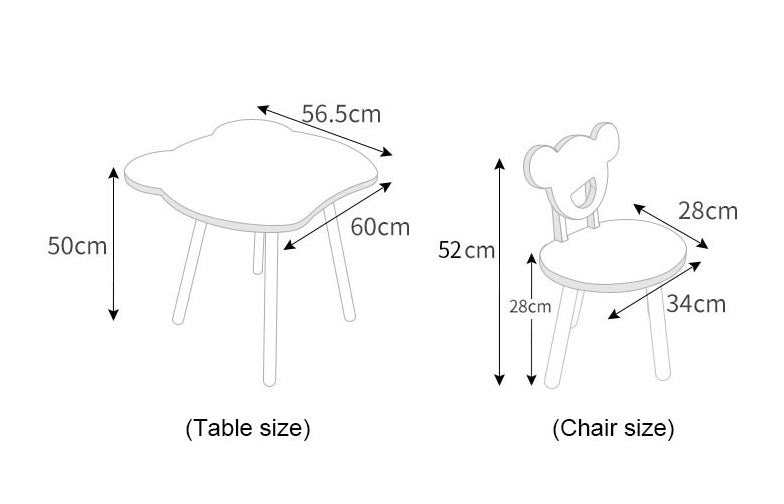 Bear Table and Chair Set - White - GamesLand Canada