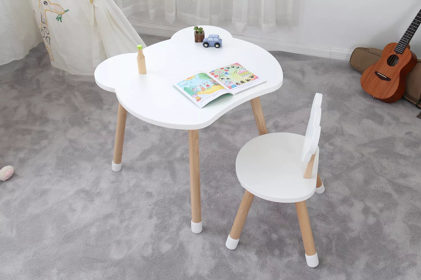Bear Table and Chair Set - White - GamesLand Canada
