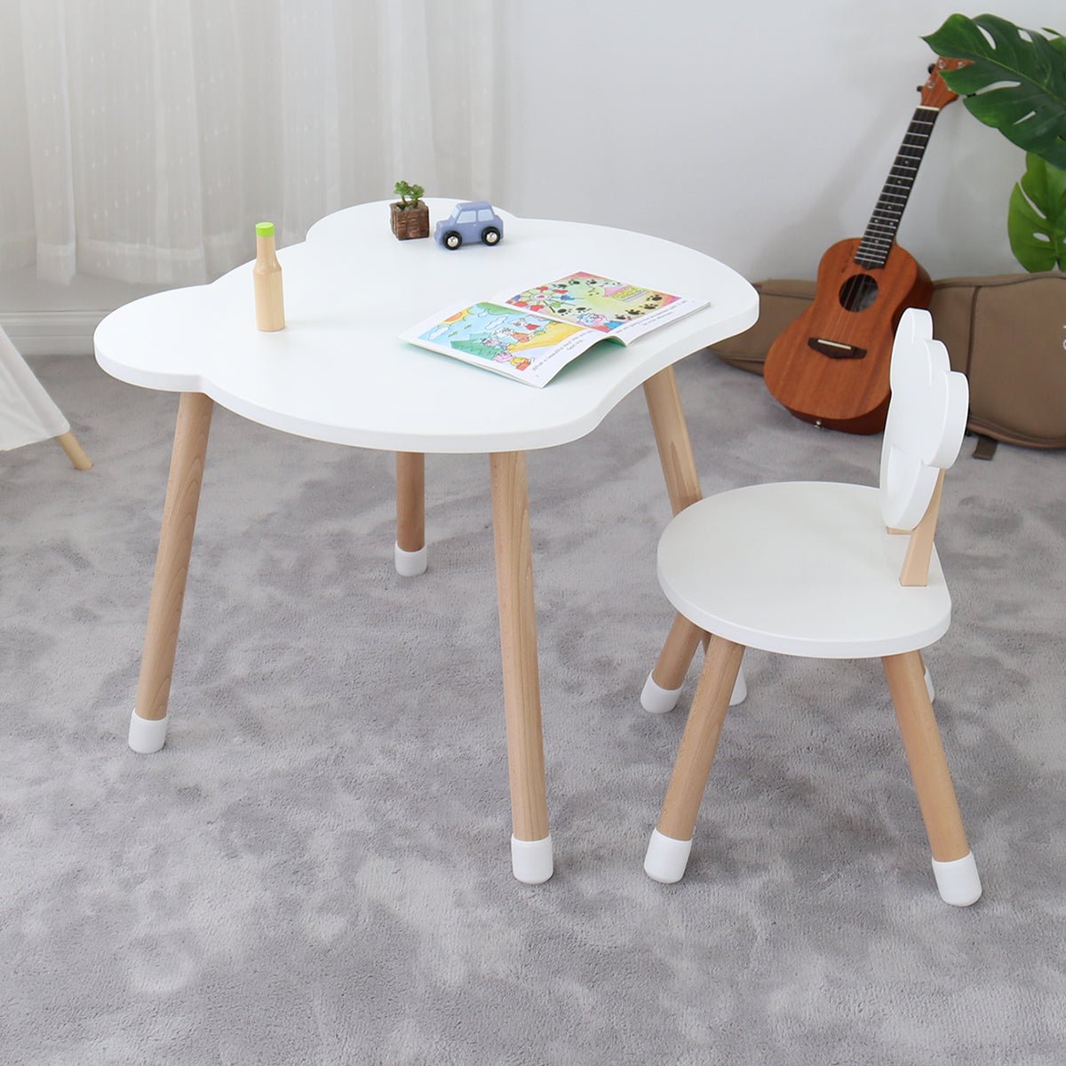 Bear Table and Chair Set - White - GamesLand Canada