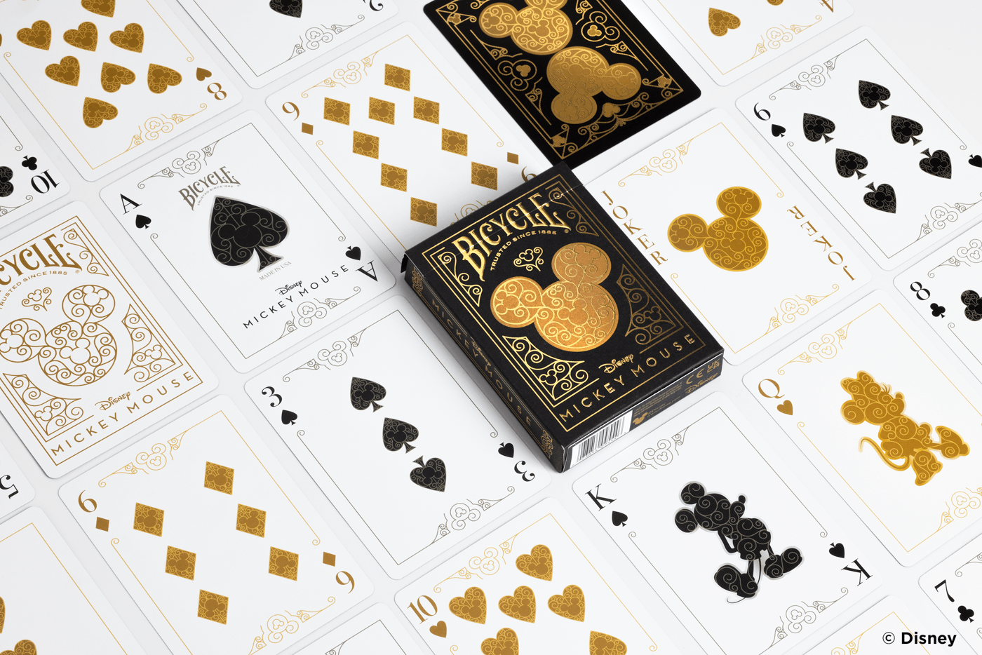 BICYCLE Disney Mickey Mouse inspired Black and Gold Playing Cards - GamesLand Canada