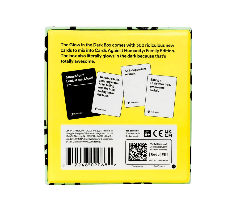 CARDS AGAINST HUMANITY: FAMILY EDITION FX1 (GLOW) - GamesLand Canada