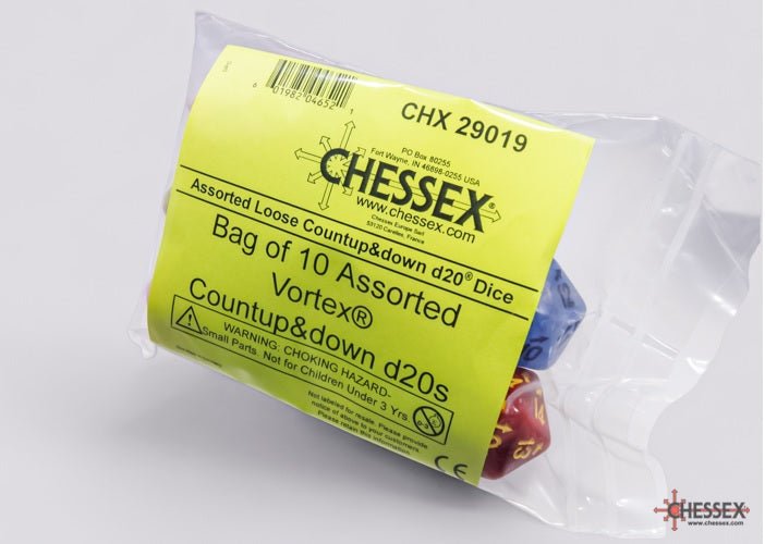 CHESSEX VORTEX COUNT UP & DOWN D20 BAG OF 10 - GamesLand Canada