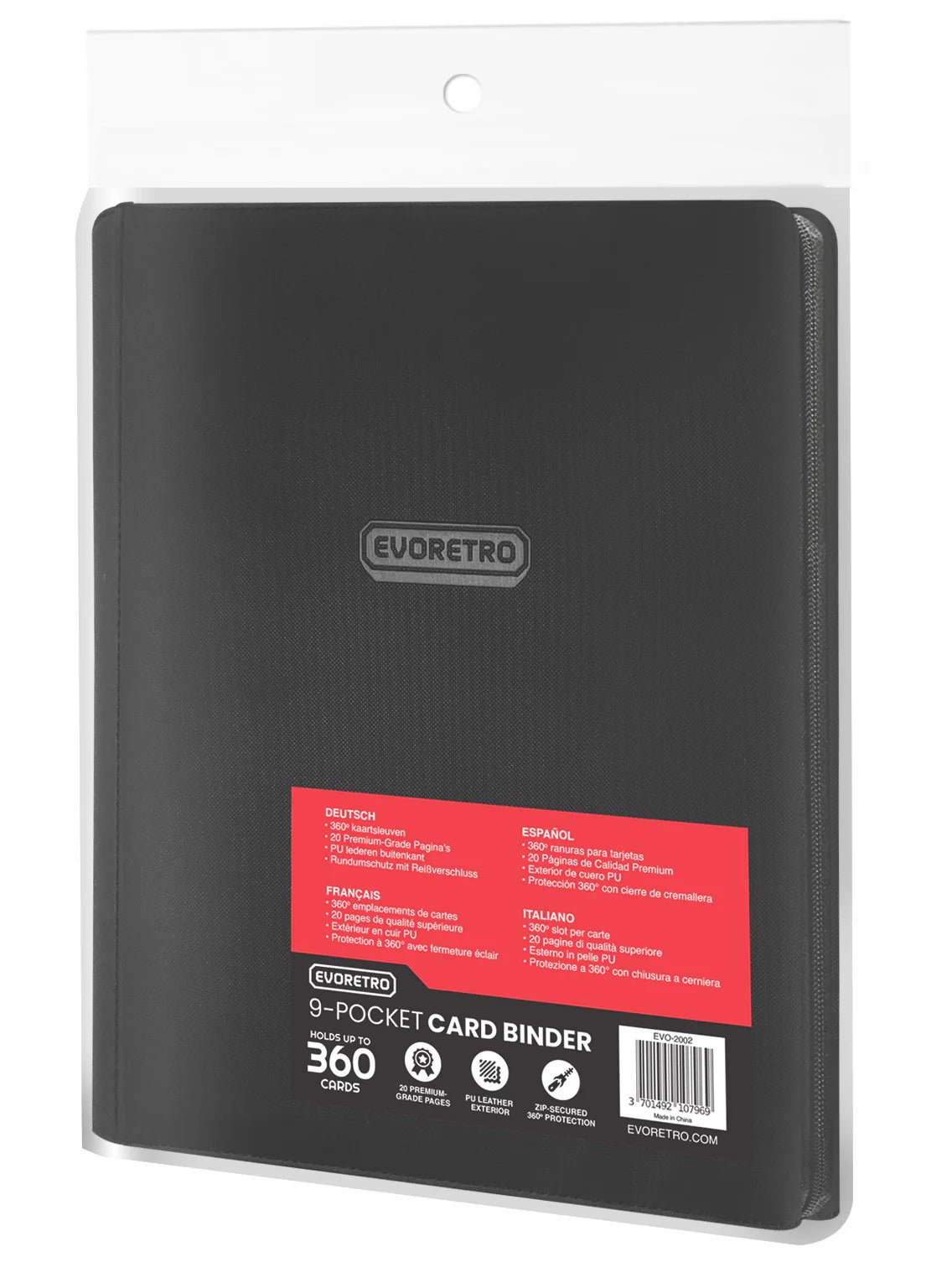 EVORETRO 9 - Pocket Zip - Up Trading Card Binder for 360 cards - GamesLand Canada