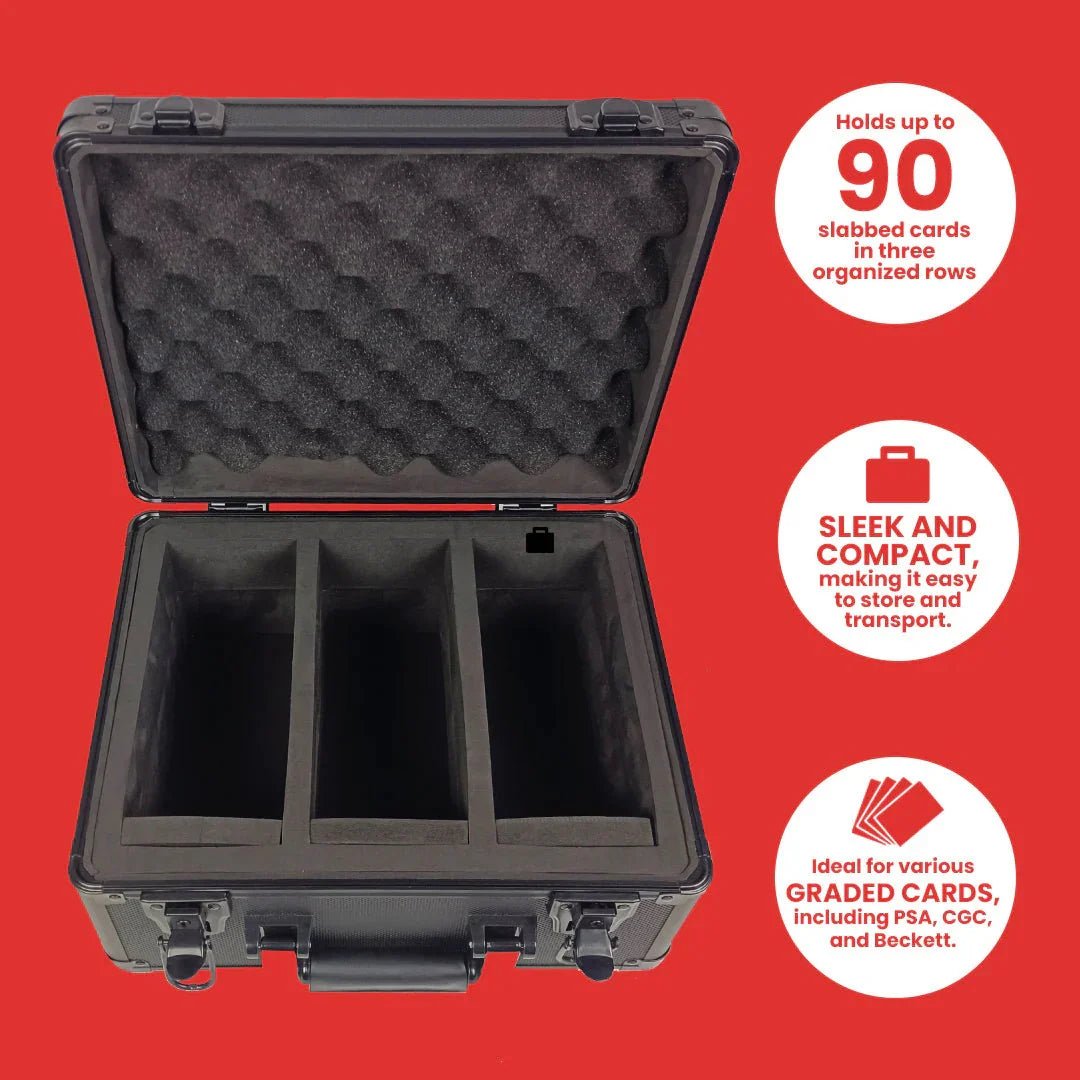 EVORETRO GRADED CARD STORAGE BOX HEAVY DUTY 3 ROWS BLUE ALUMINUM - GamesLand Canada