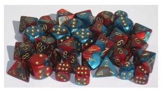 Gemini 12D6 Red - Teal/Gold 16MM - GamesLand Canada