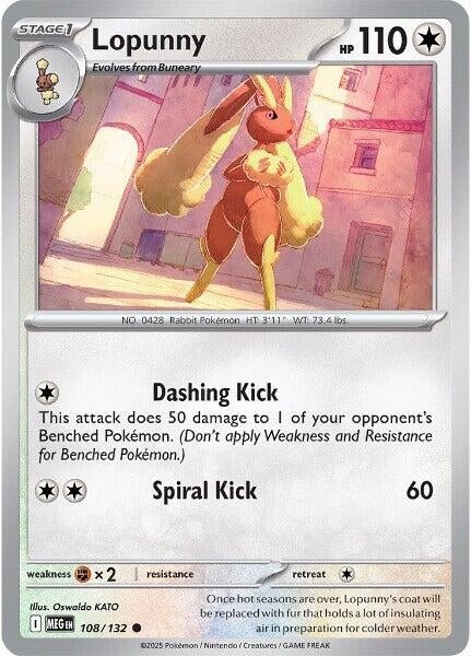 Lopunny (108/132) (ME01: Mega Evolution) (MEG) - GamesLand Canada