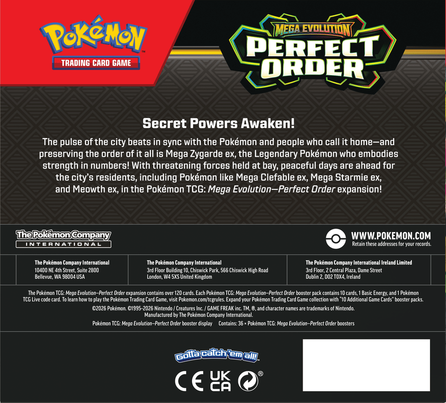 POKEMON ME03 PERFECT ORDER BOOSTER BOX (PRE - ORDER) - GamesLand Canada