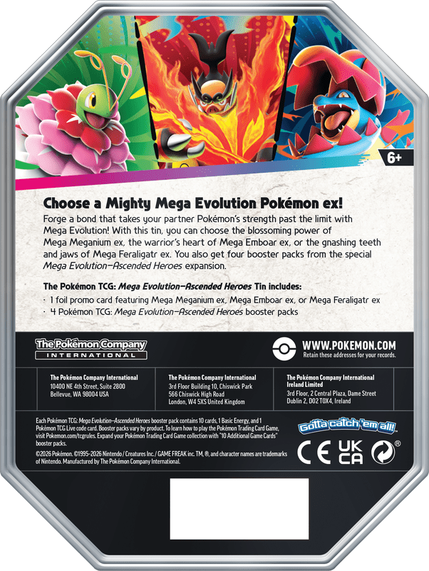 POKEMON ME2.5 ASCENDED HEROES TIN WAVE 1 - Mega Meganium ex (PRE-ORDER) - GamesLand Canada