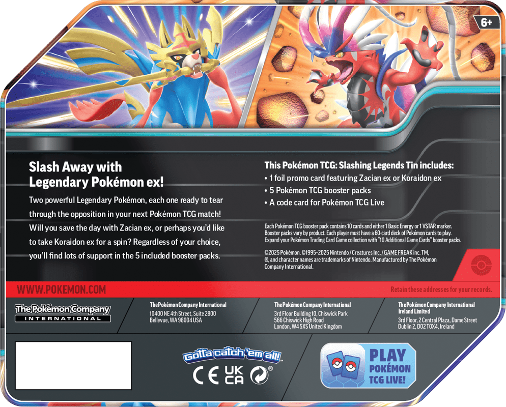 POKEMON SLASHING LEGENDS TIN - 1 Random Tin - GamesLand Canada