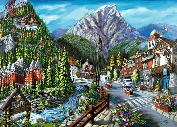 Ravensburger: Jigsaw Puzzle Canadian Collection: Welcome to Banff 1000 Pc Puzzle - GamesLand Canada