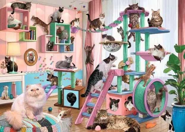 Ravensburger: Jigsaw Puzzle Cat Tree Heaven - 1000 Pieces Puzzle - GamesLand Canada