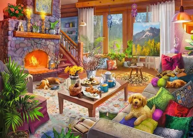 Ravensburger: Jigsaw Puzzle Cozy Cabin - 1000 Pieces Puzzle - GamesLand Canada