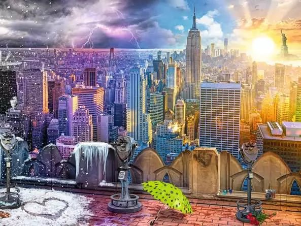 Ravensburger: Jigsaw Puzzle New York Winter & Summer - 1500 Pieces Puzzle - GamesLand Canada