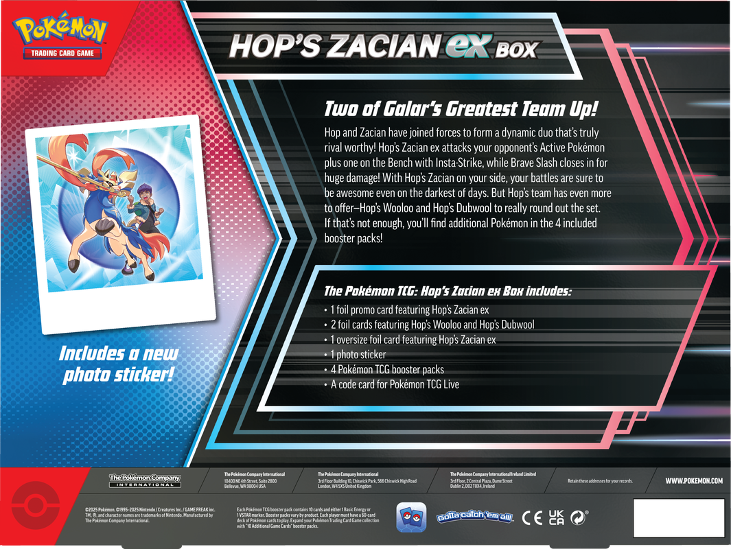 Pokemon - Hop’s Zacian ex Box