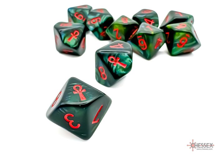 SCARAB 10D10 JADE/RED ANKH DICE BLOCK - GamesLand Canada