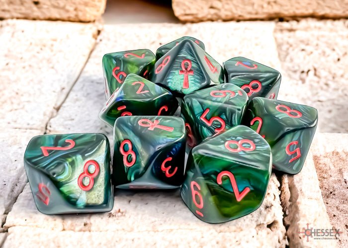SCARAB 10D10 JADE/RED ANKH DICE BLOCK - GamesLand Canada