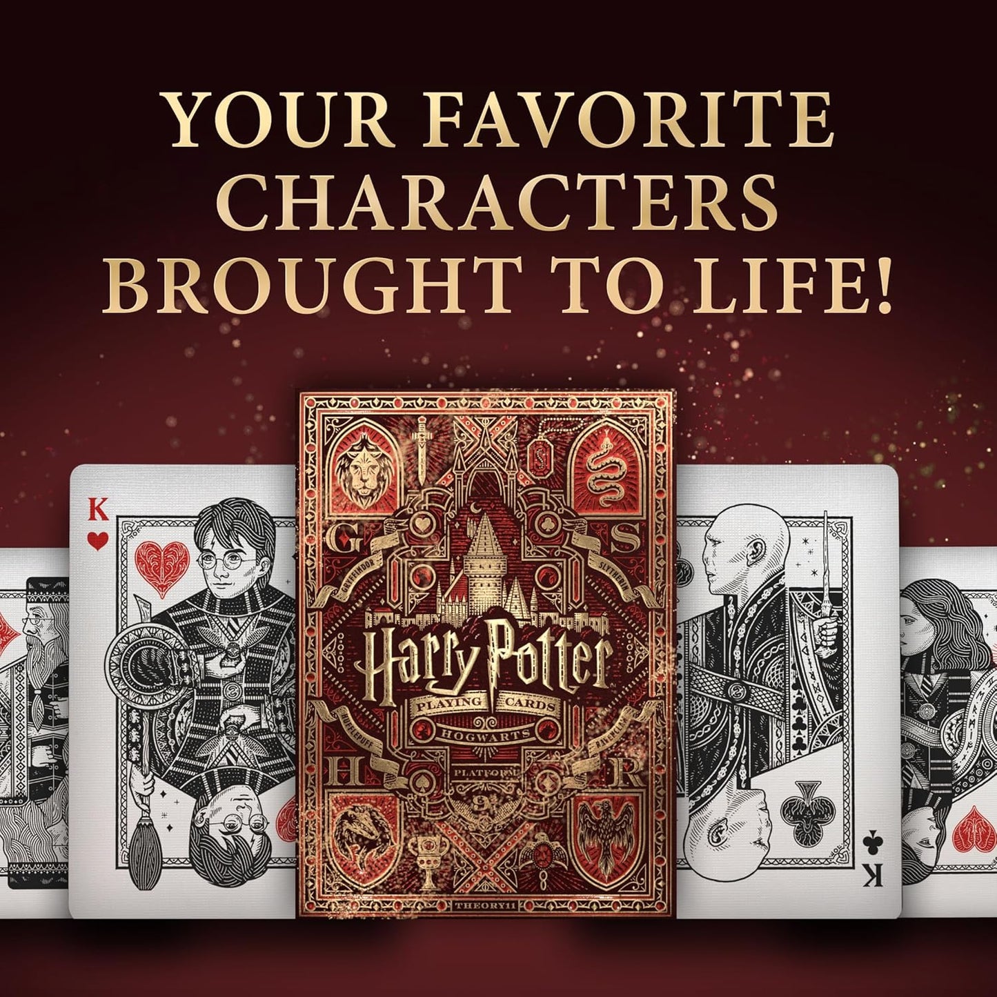 Theory 11 Harry Potter Playing Cards - Red - GamesLand Canada