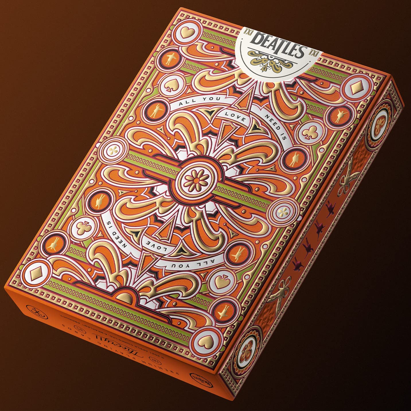 Theory 11 Beatles Playing Cards - Orange - GamesLand Canada