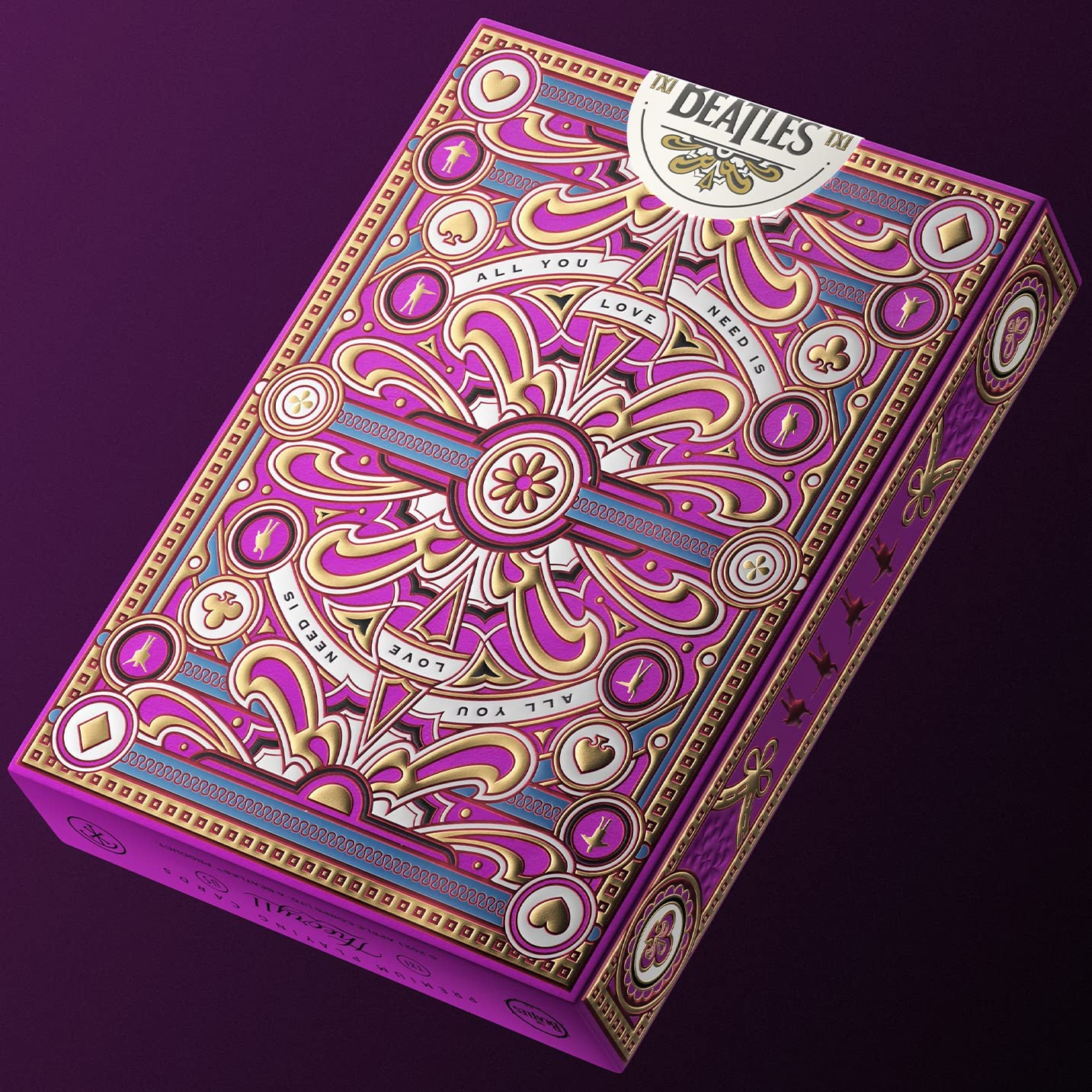 Theory 11 Beatles Playing Cards - Pink - GamesLand Canada