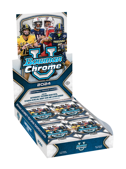 BOWMAN CHROME UNIVERSITY FOOTBALL 2024 HOBBY BOX