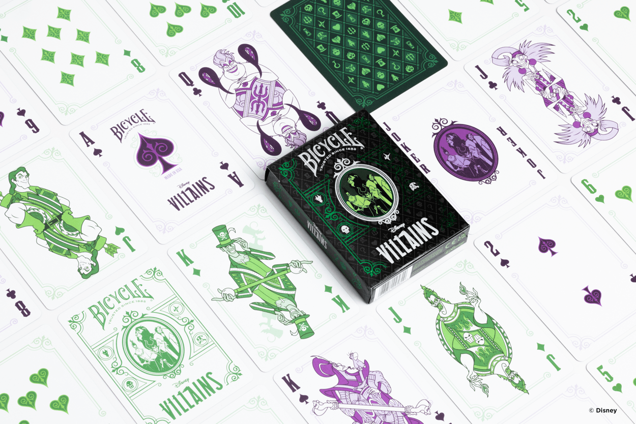 BICYCLE Disney Villains Inspired Playing Cards- Green