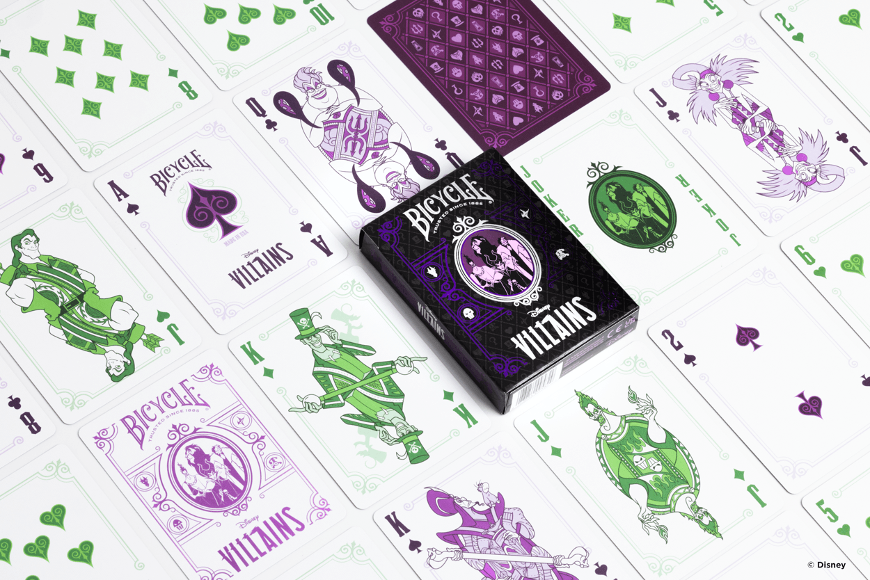 BICYCLE Disney Villains Inspired Playing Cards - Purple