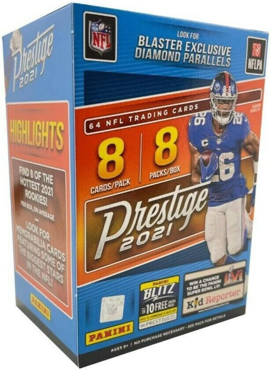 2021 Panini Prestige Football 8 - Pack Blaster Box (Diamond Parallels) - GamesLand Canada