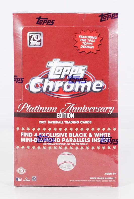 2021 TOPPS CHROME PLATINUM ANNIVERSARY EDITION BASEBALL HOBBY BOX  LITE