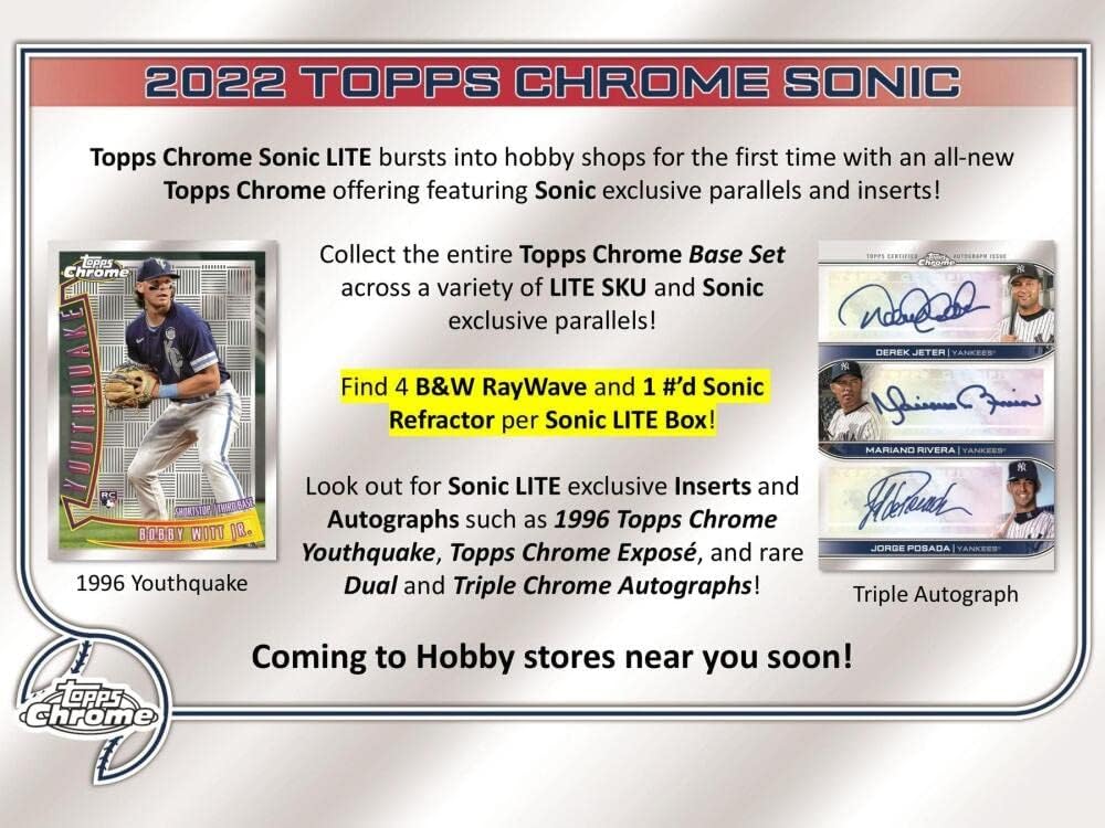 2022 Topps Chrome Sonic Baseball Hobby Lite Box - GamesLand Canada