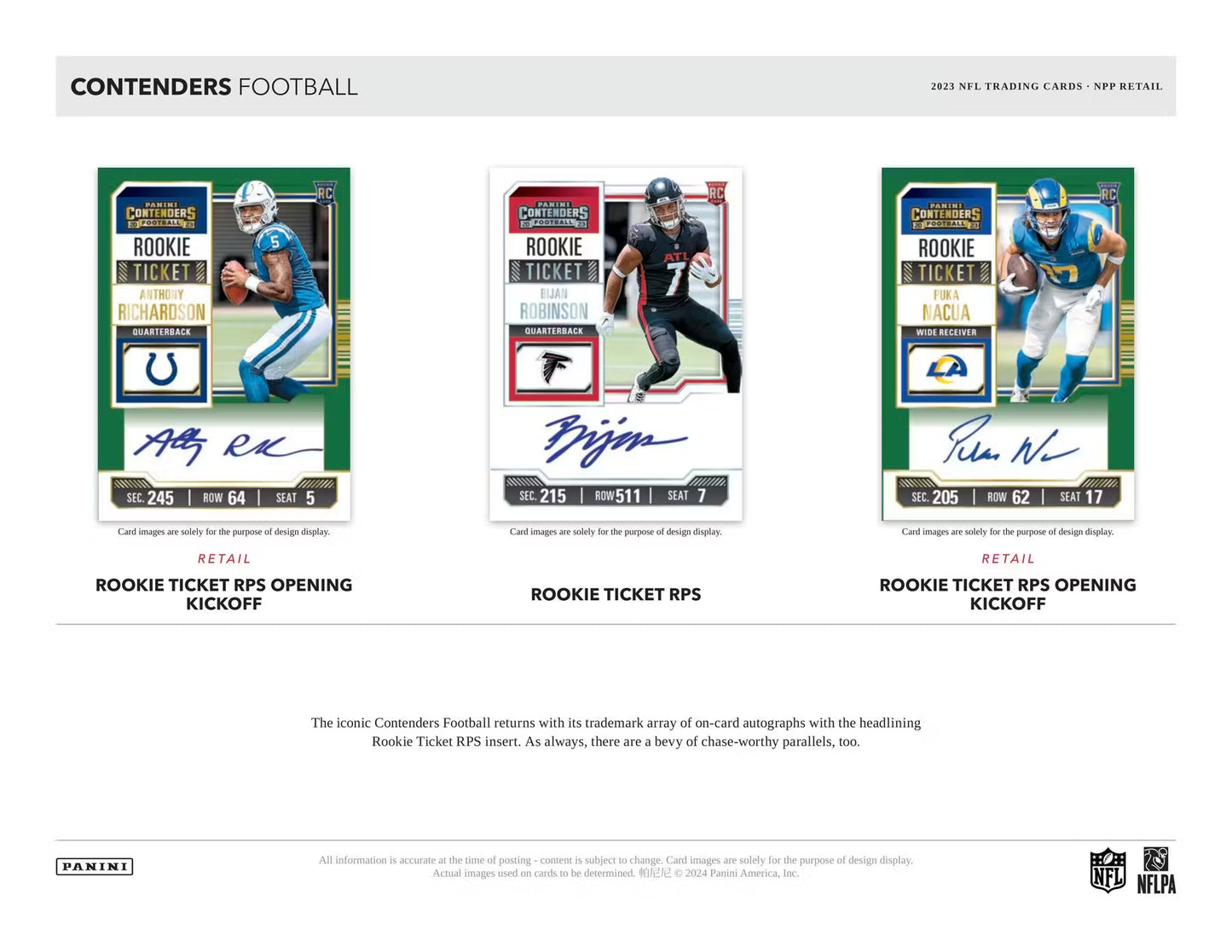 2023 Panini Contenders Football Mega Box (Teal Parallels)