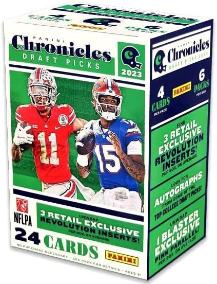 2023 Panini Chronicles Draft Football 6 - Pack Blaster Box (Revolution Inserts!) - GamesLand Canada