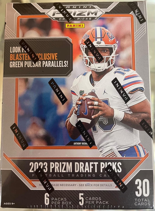2023 Panini Prizm Draft Picks Football 6 - Pack Blaster Box (Green Pulsar Parallels!) - GamesLand Canada