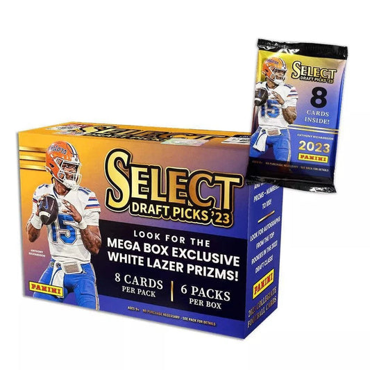 2023 Panini Select Draft Picks Football Mega Box (White Lazer Prizms!) - GamesLand Canada