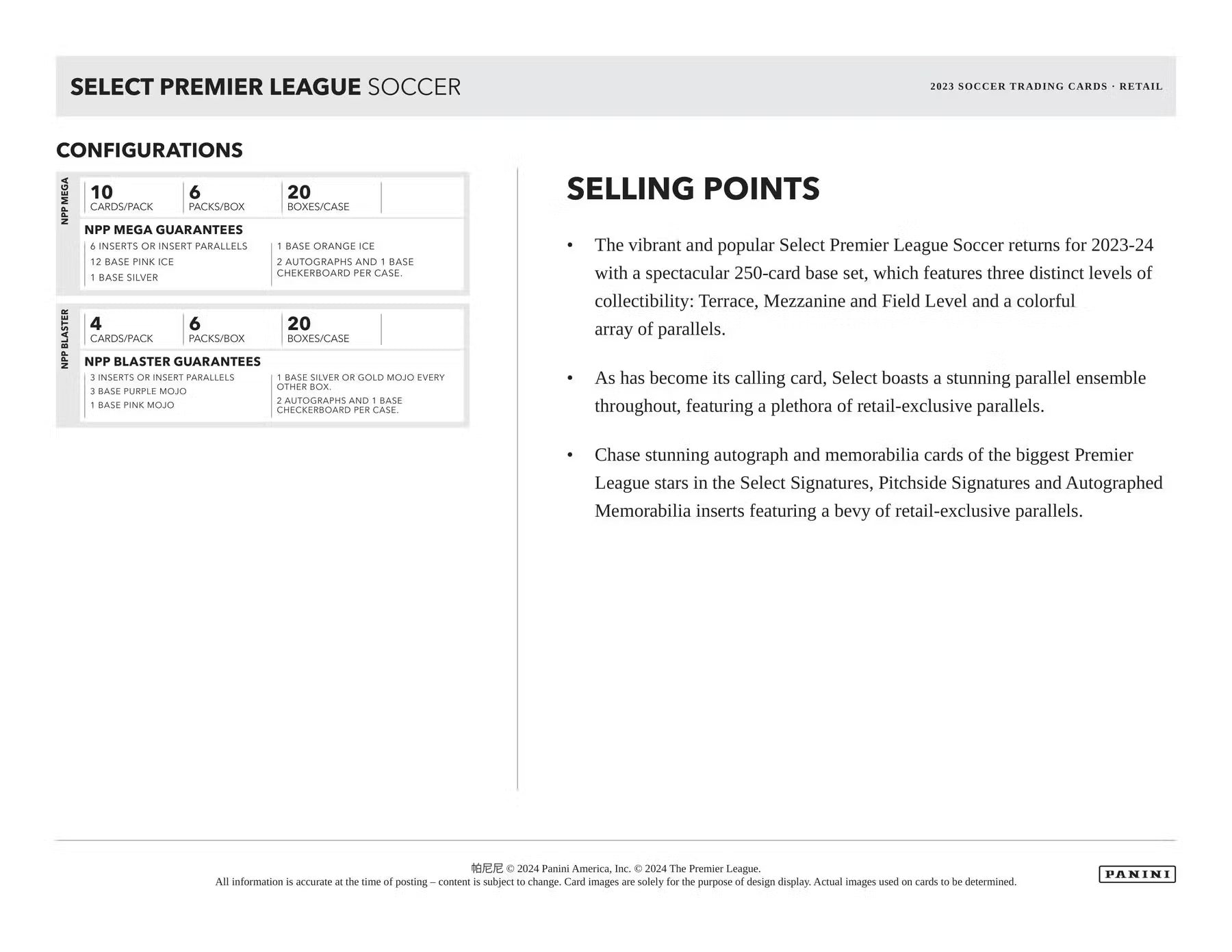 2023/24 Panini Select Premier League EPL Soccer 6 - Pack Blaster Box - GamesLand Canada
