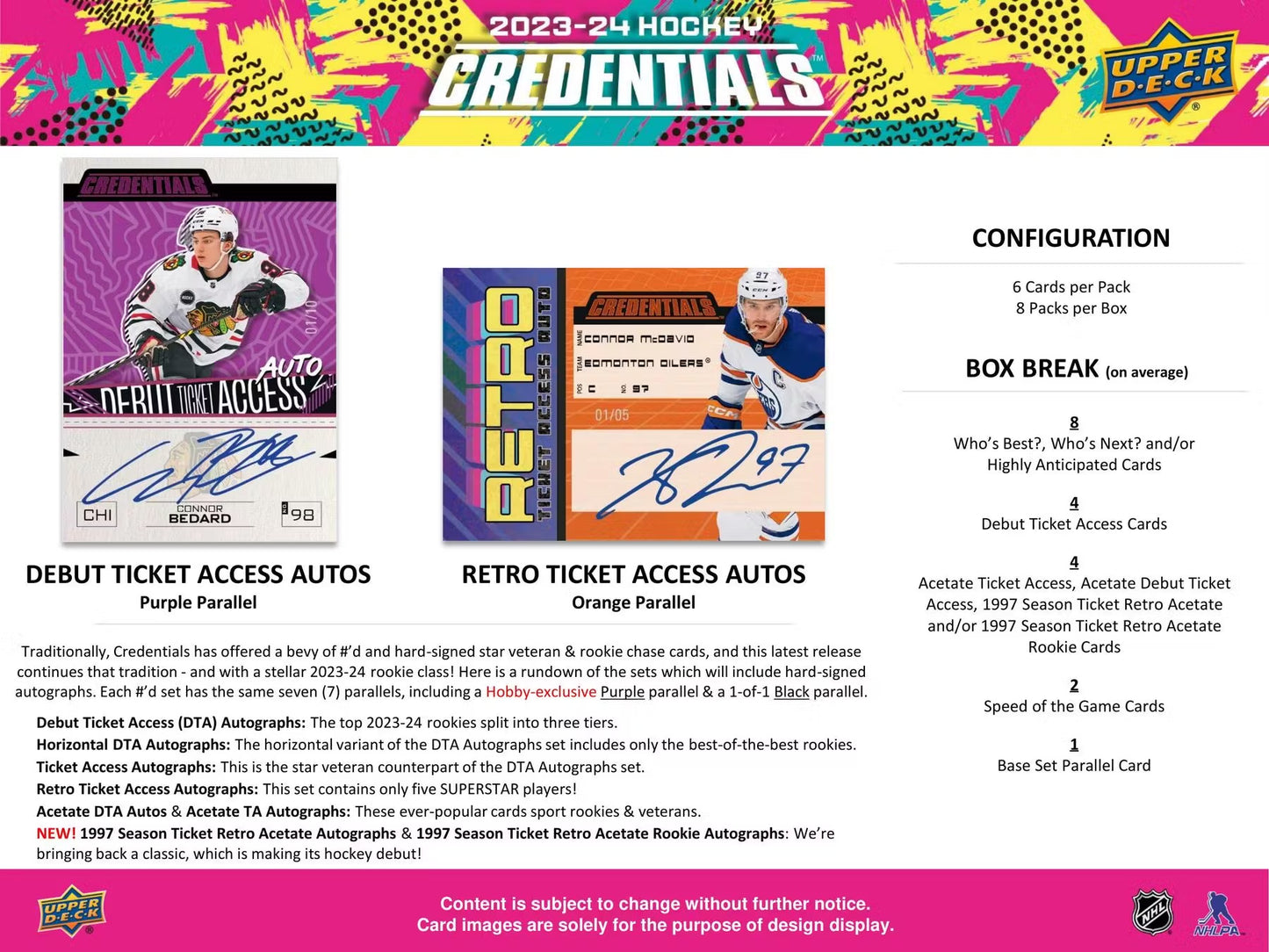 2023/24 Upper Deck Credentials Hockey Hobby Box