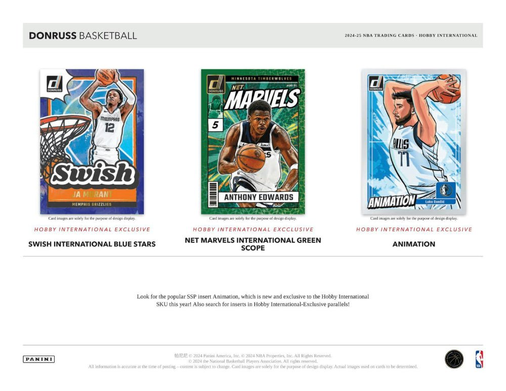 2024 - 25 BASKETBALL - PANINI DONRUSS INTERNATIONAL - HOBBY BOX - GamesLand Canada