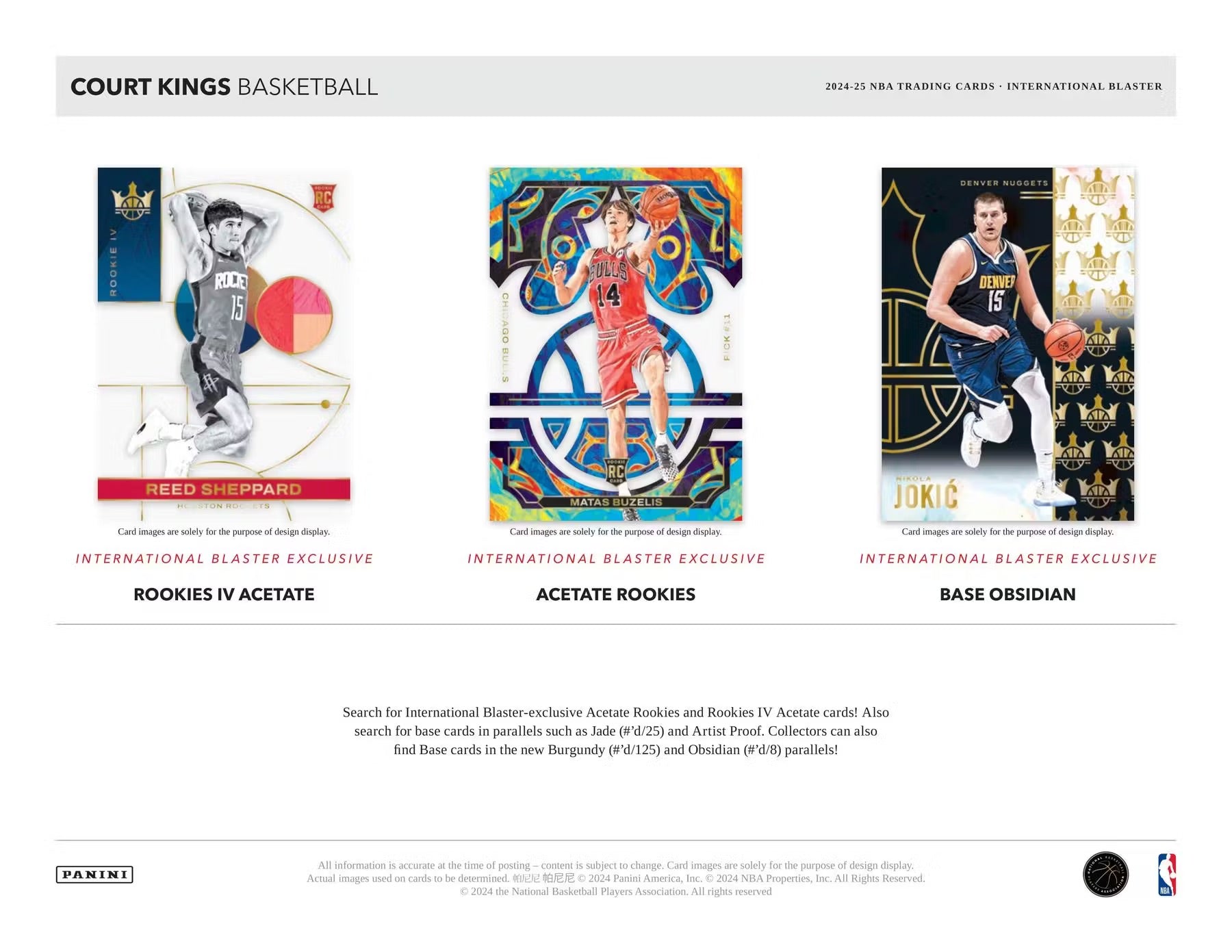 2024 - 25 Panini Court Kings Basketball International Blaster Box - GamesLand Canada